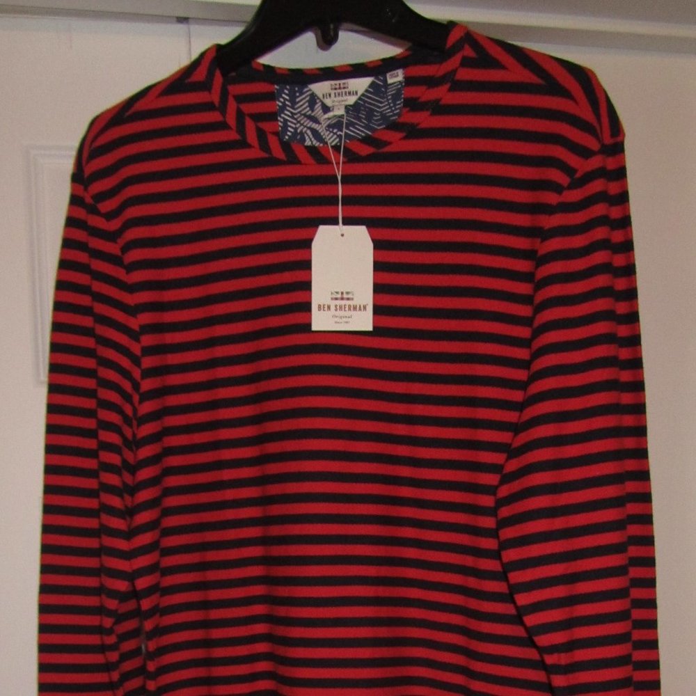 Men's Long Sleeve Orange/Navy Thermal L NWT.